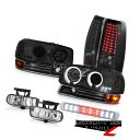 ヘッドライト Halo Smoke Headlight Dark LED Brake Tail Light Fog Third Cargo 99-02 Sier...