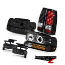 ヘッドライト 99 00 01 02 Silverado HD Halo LED Headlights Signal Black Brake Taillights Fog 99 00 01 02 Silverado HD Halo LEDヘッドライト信号ブラックブレーキ曇り霧(2)