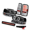 ヘッドライト 00-06 Chevy Tahoe Dual Halo Headlights Parking SMD Tail Lights Third Carg...
