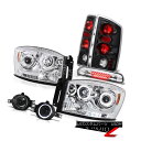 ヘッドライト Headlights Halo DRL LED Black Tail Lights Projector Fog 3rd Cargo 2006 Do...