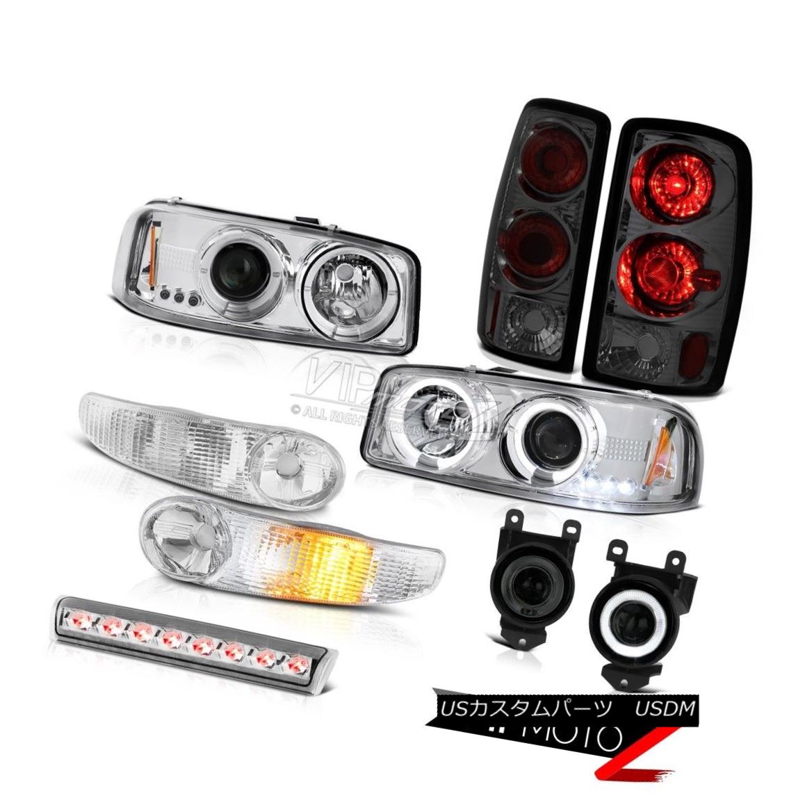 Angel Headlight Bumper Rear Lights Driving Foglight 3rd Brake 01-06 Yukon GMT800カテゴリヘッドライト状態新品メーカーGMC車種Yukon発送詳細送料一律 1000円（※北海道、沖縄、離島は省く）商品詳細輸入商品の為、英語表記となります。 Condition: New Brand: Venom Inc. [Fog Light] Switch: [Fog Light] Switch Manufacturer Part Number: OEM#D3800H_2001_2002_2003_2004_2005_2006_B664 [Fog Light] Bulbs: [Fog Light] Bulbs Interchange Part Number: 15218078/15218077, 19168991/19168990, 15199555 [Headlight] Side: Driver&Passenger Side Provided Other Part Number: GM2503214/GM2502214,GM2819199/GM2818199,GM2521182 [Tail Light] Brake: Re-use Original 3157 Bulbs Placement on Vehicle: Left, Right, Front, Rear [Tail Light] Dashboard Light: Error-Free Warranty: 60 Day [Tail Light] Parking: Re-use Original 3157 Bulbs [Headlight] Low Beam Bulb: 9006 Bulbs Included [Tail Light] Reverse: Re-use Original 3157 Bulbs [Headlight] DOT & SAE: Approved [Tail Light] Side: Driver & Passenger Included [Headlight] LED Brand: Nichia - Made In Japan [Tail Light] Signal: Re-use Original 3157 Bulbs [Headlight] High Beam Bulb: Re-use Original 9005 Bulbs Contact Us: TEL: 1-844-884-7847 | HOURS: 9am - 6pm PST [Headlight] Halo Type: Crystal Sapphire Returns: 60-Days LOVE IT or RETURN IT! [Fog Light] Wiring: [Fog Light] Wiring EAN: 7425939567555※以下の注意事項をご理解頂いた上で、ご入札下さい※■海外輸入品の為、NC,NRでお願い致します。■フィッテングや車検対応の有無については、画像と説明文よりお客様の方にてご判断をお願いしております。■USのカスタムパーツは国内の純正パーツを取り外した後、接続コネクタが必ずしも一致するとは限らず、加工が必要な場合がございます。■商品説明文中に英語にて”保障”に関する記載があっても適応はされませんので、ご理解ください。■初期不良（到着より7日以内）のみ保証対象とします。ただし、取り付け後は、保証対象外とします。■海外倉庫から到着した製品を、再度国内で検品を行い、日本郵便または佐川急便にて発送となります。■お届けまでには、2〜3週間程頂いております。ただし、天候次第で多少遅れが発生する場合もあります。■商品落札後のお客様のご都合によるキャンセルはお断りしておりますが、商品落札金額の30％の手数料をいただいた場合のみお受けいたします。■他にもUSパーツを多数出品させて頂いておりますので、ご覧頂けたらと思います。■USパーツの輸入代行も行っておりますので、ショップに掲載されていない商品でもお探しする事が可能です!!お気軽にお問い合わせ下さい。&nbsp;