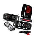 ヘッドライト 02-05 Ram Quad Cab Smoke Halo LED Headlight Rear Tail Lamp Driving Fog 3r...
