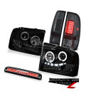 ヘッドライト Smoke Angel Eye Headlights Tinted LED Brake Lights Third Cargo 05-07 Ford...