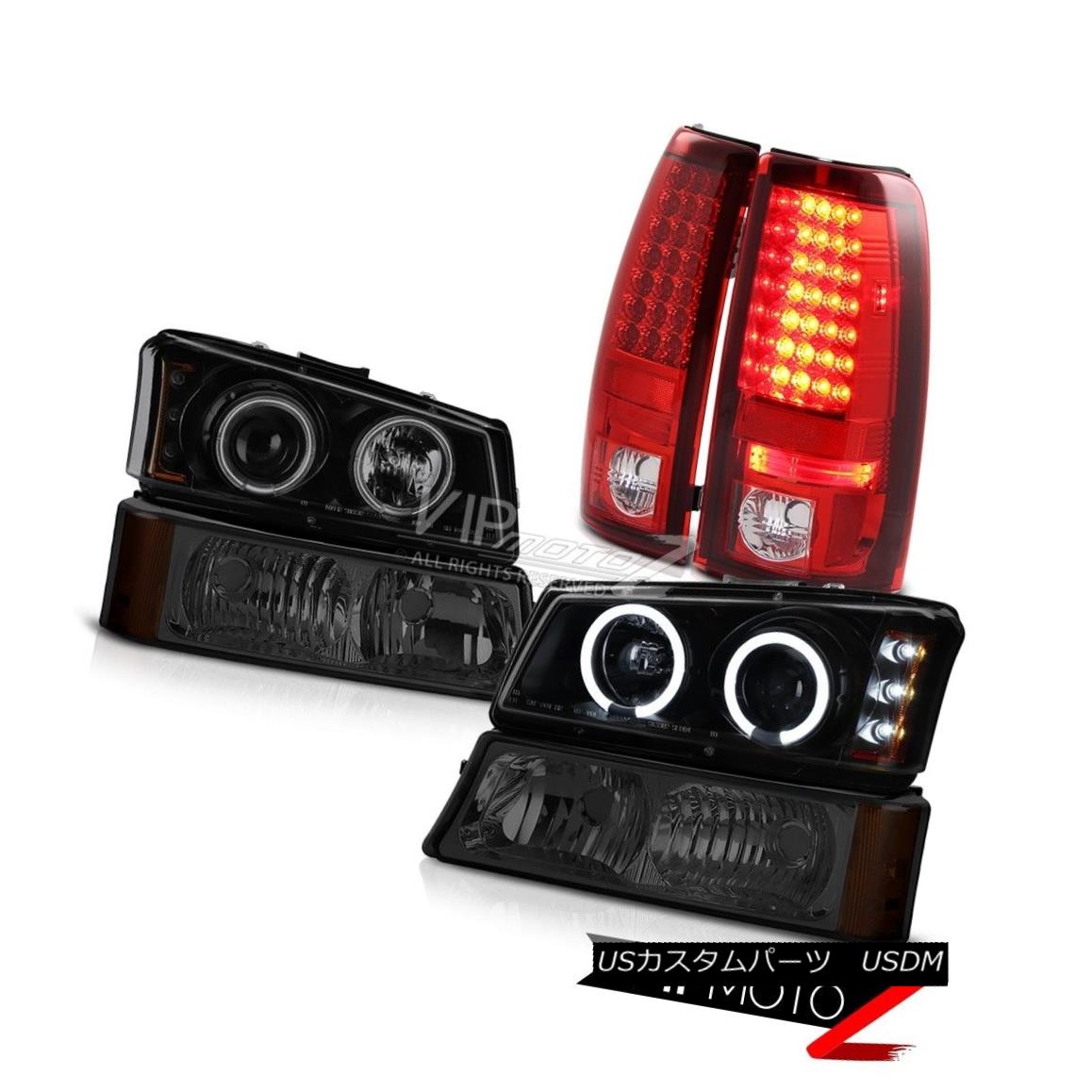ヘッドライト 03 04 05 06 Silverado 2500HD CCFL Fluorescence Halo Headlight Smoke LED Taillamp 03..