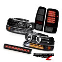 ヘッドライト 00-06 Tahoe 5.3L Angel Eye Headlight SMD Infinity Black Parking Lamp Thir...