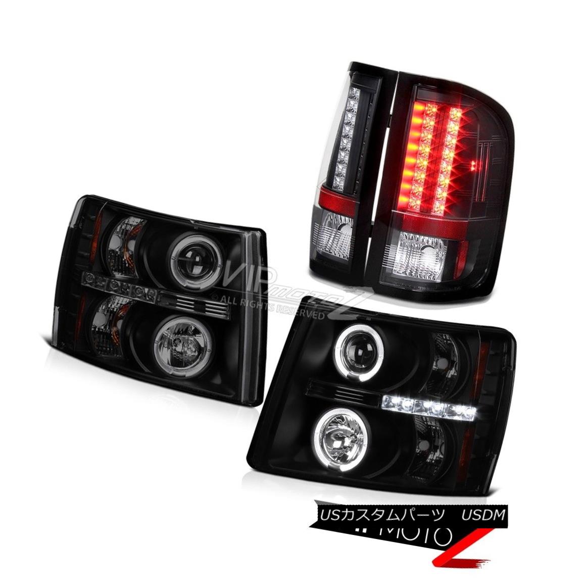 ヘッドライト Dark Shadow Angel Eye Headlamp Error Free LED Taillamp 07-13 Silverado 1500 ダークシャドー エンジェルアイヘッドランプ エラーフリー LEDタイルランプ07-13シルバラード1500