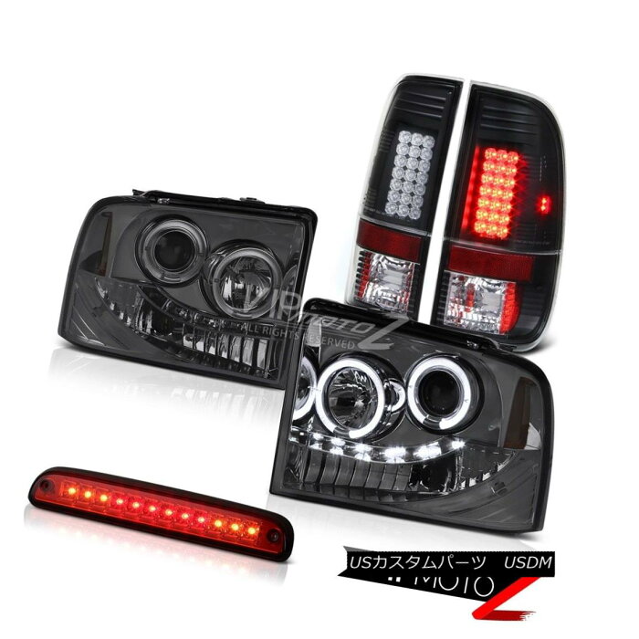 ヘッドライト Smoked Headlights LED Black Taillamps Roof Brake Red 2005 2006 2007 F250 6.8L スモークヘッドライトLEDブラックテールランプ屋根ブレーキレッド2005 2006 2007 F250 6.8L