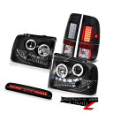 ヘッドライト 2005 2006 2007 Ford F350 XL Black LED DRL Headlamps Brake Tail Light Thir...