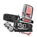 ヘッドライト 02-05 Ram 3500 Angel Eye Headlights LED Taillamps Chrome Driving Fog 3rd ...