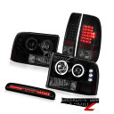 ヘッドライト 99-04 F250 Lariat Smoke Halo LED Headlights Sinister Black Taillamps Thir...