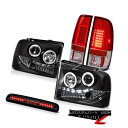 ヘッドライト 05-07 F250 Amarillo L.E.D DRL Halo Headlights LH+RH LED Brake Lights Thir...