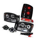 ヘッドライト Black Headlight Blk Brake Tail Light Foglights 3rd Cargo 2006 Dodge Ram ブ...