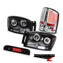 ヘッドライト 2X Angel Eye Headlights Chrome Taillamps 3rd Cargo LED 2007 2008 Ram Turo...