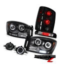 ヘッドライト Halo Headlights Rear Brake Light Smoke Fog Third Cargo LED 2006 Dodge Ram...