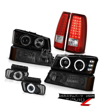 ヘッドライト 03 04 05 06 Silverado Foglights Red Taillamps Turn Signal Dark Tinted Headlights 03 04 05 06 Silverado FoglightsレッドタイルランプTurn信号ダークテントヘッドライト