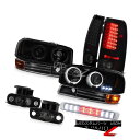 ヘッドライト Darkest Halo LED Headlights Brake Lamps Foglamps Third Cargo 99-02 Sierra...