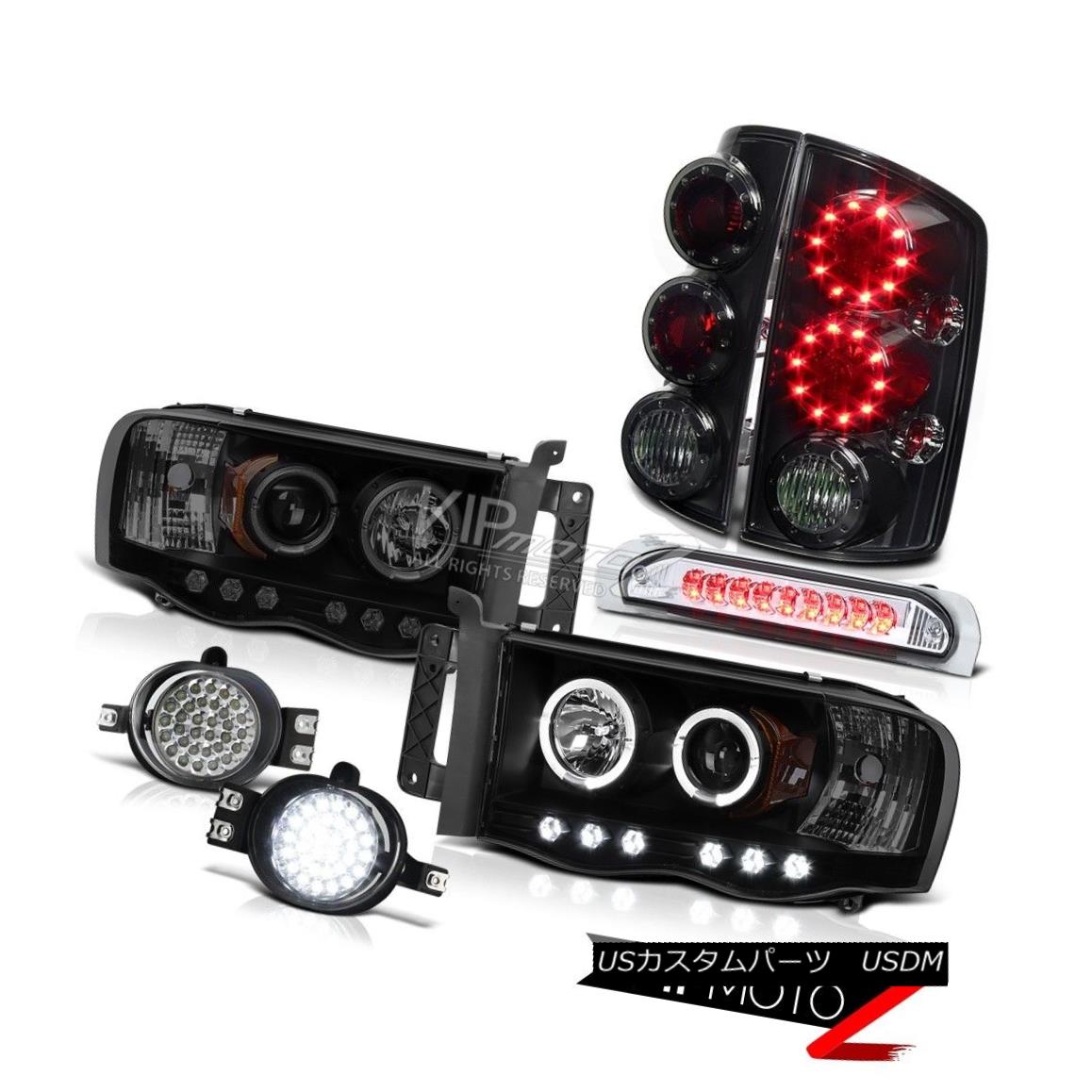 ヘッドライト Dodge Ram 02-05 5.9L ST Halo SINSTER BLACK Headlight LED Tail Lamp Fog 3rd Brake Dodge Ram 02-05 5.9L ST Halo SINSTER BLACKヘッドライトLEDテールランプフォグ3rdブレーキ