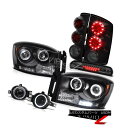 ヘッドライト Halo LED Projector Smoke Brake Lamps Foglights Third Cargo 2006 Dodge Ram...