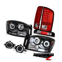 ヘッドライト 2007-2008 Ram V6 2X Black CCFL Headlights LED Signal Tail Lamps Fog 3rd C...