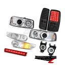 ヘッドライト Yellow Fog Lamps Red Cargo Brake 01-06 Yukon Tail Lights Headlamps LED SM...