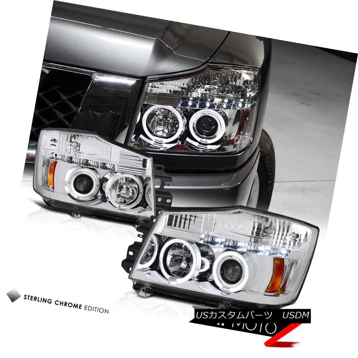 ヘッドライト For 2004-2015 Titan 2x Halo Projector Headlight LED Bulbs Tail Lamp Chrome Fog 2004年?2015年Titan 2x HaloプロジェクターヘッドライトLED電球テールランプChrome Fog