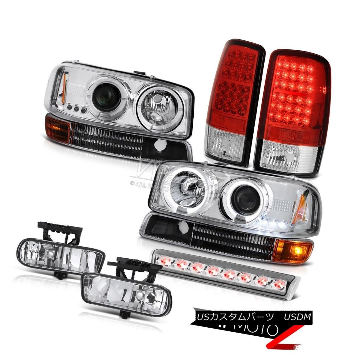 ヘッドライト Chrome Halo LED Headlights Bumper Taillamps FogLights 3rd Brake 00-06 GMC Yukon ク..