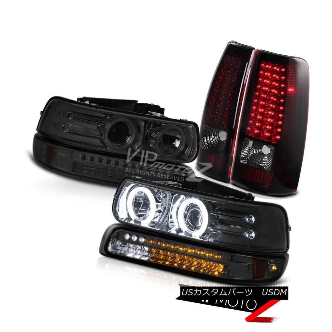 ヘッドライト Smoke CCFL Halo Headlights SMD Signal Red Tail Light 1999-2002 Silverado 5.3L V8 Smoke CCFL HaloヘッドライトSMD信号レッドテールライト1999-2002 Silverado 5.3L V8