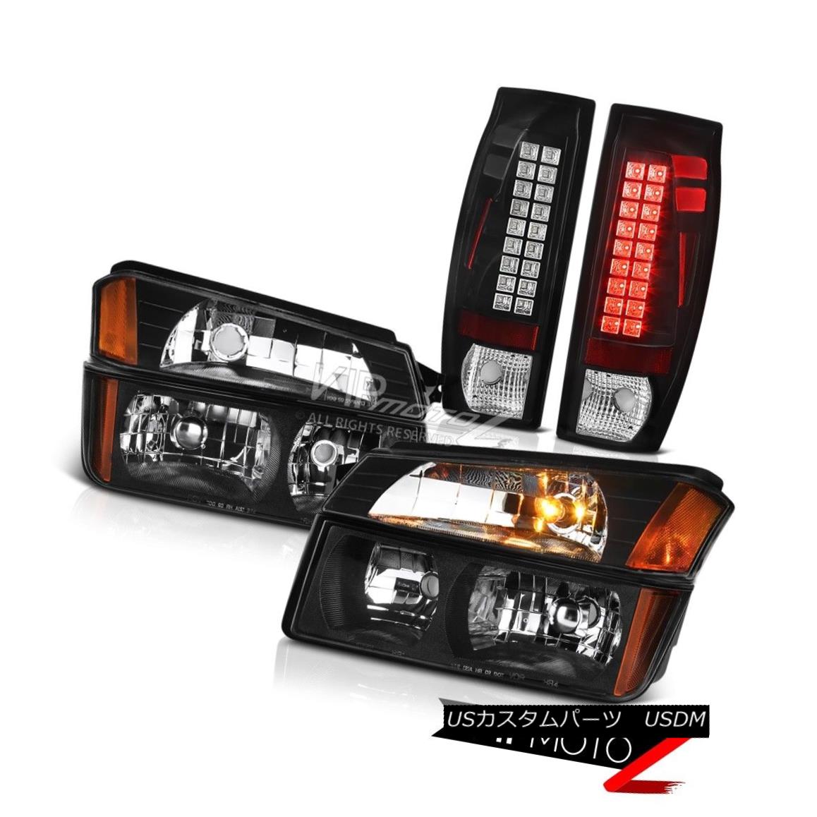 ヘッドライト 2002-2006 Chevy Avalanche  Black LED Tail Light Bumper Headlights 2002-2006シボレーアバランチェブラックLEDテールライトバンパーヘッドライト