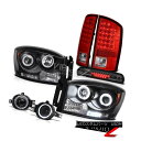 ヘッドライト 07 08 Ram SLT Black CCFL Halo Headlights LED Signal Taillamps Euro Fog 3r...
