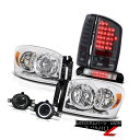 ヘッドライト 2007-2008 Ram V6 Clear Headlights Smoke L.E.D Tail Lamps Driving Fog 3rd ...