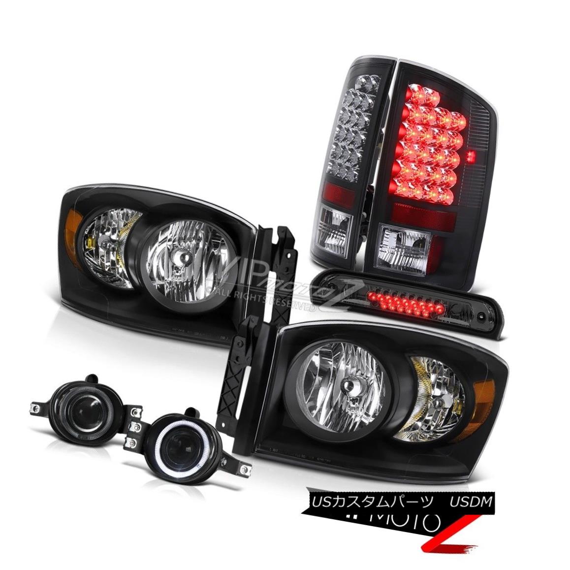 ヘッドライト Black Diamond Headlights Bright LED Tail Lights Fog 3rd 2006 Dodge Ram PowerTech ブラックダイヤモンドヘッドライトブライトLEDテールライトフォグ2006年3月ダッジラムPowerTech