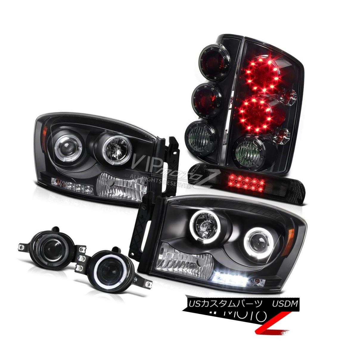 ヘッドライト Halo Projector Taillight LED Tinted Glass Fog High Brake Cargo 06 Dodge Ram SLT Haloプロジェクター尾灯LED彩色ガラス霧ハイブレーキ貨物06 Dodge Ram SLT