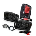 スモークヘッド 43 ヘッドライト 07 08 Ram Hemi Dark Smoke Headlamps LED Brake Tail Lights Fogla