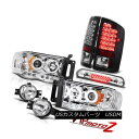 ヘッドライト 02-05 Ram ST Halo Angel Eye Headlights Black LED Taillamps Foglights Thir...