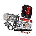ヘッドライト 02-05 Ram Magnum V8 Clear LED Headlights Brake Tail Lights DRL Fog Kit 3r...