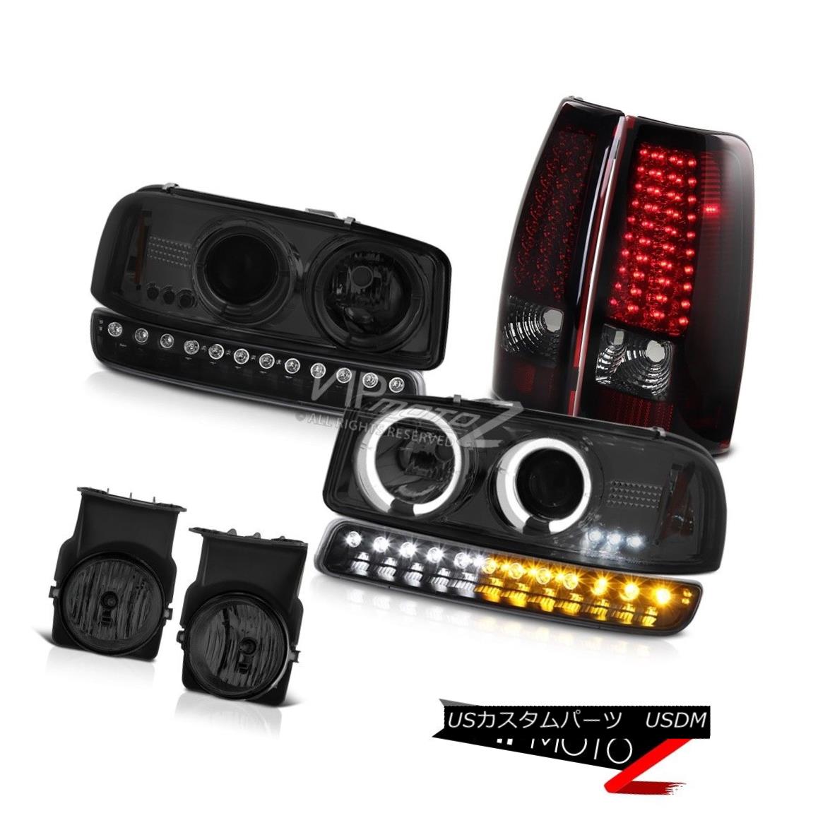 ヘッドライト 2003-2006 Sierra C3 Smoked fog lights taillamps turn signal projector headlights 2003-2006 Sierra C3スモークフォグライトテールランプ信号プロジェクターヘッドライト