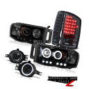 ヘッドライト 2002-2005 Ram Quad Cab Laramie Projector CCFL Angel Eye Headlamps Smoked ...