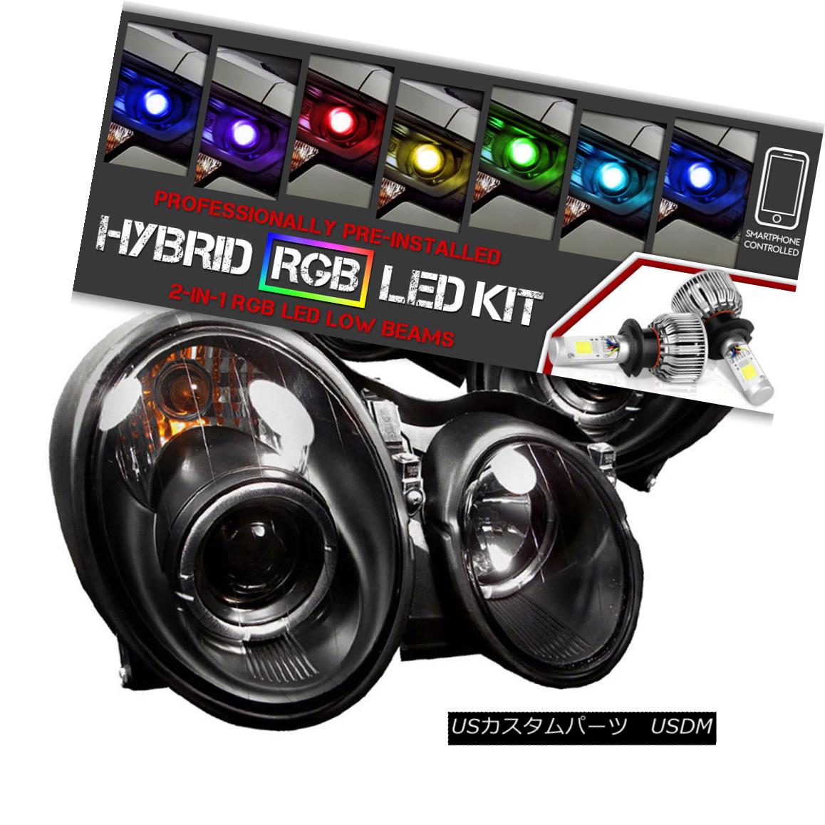 ヘッドライト [Color Strobe LED Low Beam] Halo Headlights M-BENZ CLK320 CLK430 CLK55 98-02 AMG [カラーストロボLEDロービーム] HaloヘッドライトM-BENZ CLK320 CLK430 CLK55 98-02 AMG