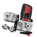 ヘッドライト 2006 Dodge Ram V8 Chrome LED Headlights Smoke Brake Lamps Clear Fog Third...