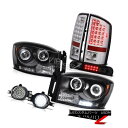 ヘッドライト Black Headlights Clear LED Taillights SMD Fog 3rd Cargo 2007 2008 Dodge R...
