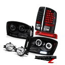 ヘッドライト 2X Halo LED Headlamp Black Tail Lights Driving Fog Roof Brake Ram Quad Ca...