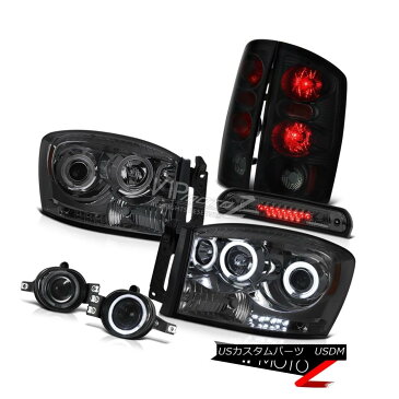 ヘッドライト CCFL Angel Eye Headlights Black Tail Light Foglamps Roof Stop Tinted 06 Ram ST CCFLエンジェルアイヘッドライトブラックテールライトフォグランプルーフストーンテント06 RAM ST