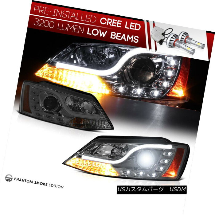 ヘッドライト [CREE LED LOW BEAM] 2011-14 VW Jetta Projector Smoke Neon Tube Headlamp Assembly [CREE LED LOW BEAM] 2011-14 VWジェッタプロジェクター煙管ネオンチューブヘッドランプアセンブリ