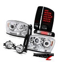 ヘッドライト 2007 2008 Ram SLT Halo LED Headlamps Smoke Brake Lamps Driving Fog Third ...