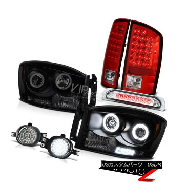 ヘッドライト Smoke CCFL Angel Eye Headlights LED Fog Top Mount Brake Lamp 2006 Dodge Ram 5.7L 煙CCFLエンジェルアイヘッドライトLEDフォグトップマウントブレーキランプ2006ダッジラム5.7L