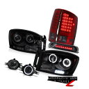 ヘッドライト 2006 Dodge Ram 1500 Sinister Black Headlights Halo Foglamps Smoke 3RD Cab...