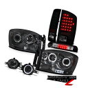 ヘッドライト 07 08 Dodge Ram 1500 Smoked Headlight LED Brake Lamp Projector Fog Third ...