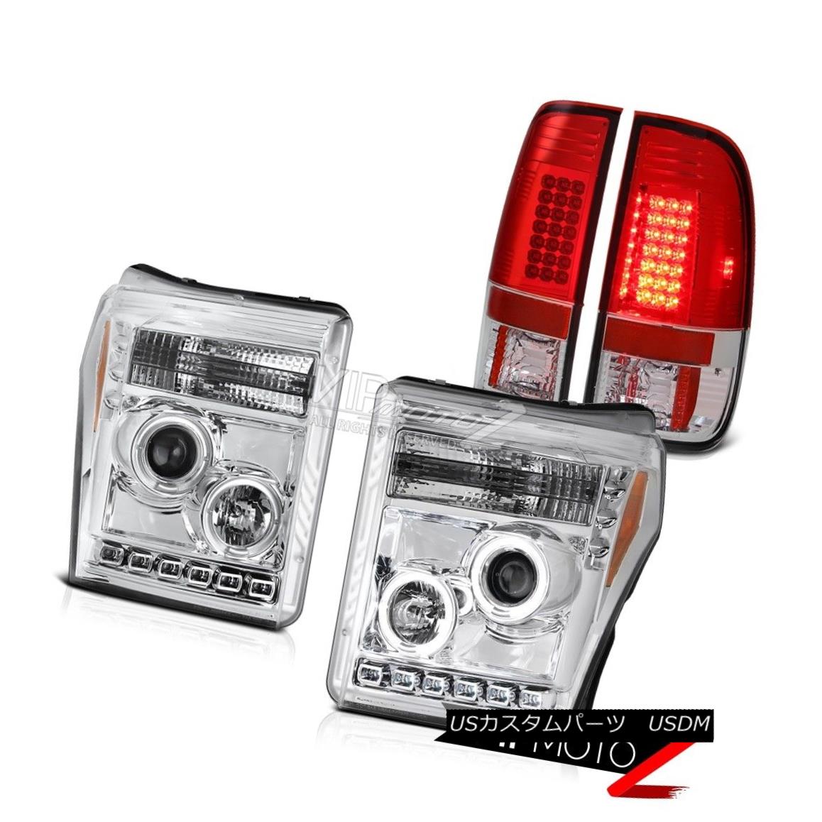 إåɥ饤 11-16 Ford F-250 Wine Red Taillamps Euro Clear Projector Headlamps Angel Eyes 11-16եF-250磻åɥץ桼ꥢץإåɥץ󥸥륢