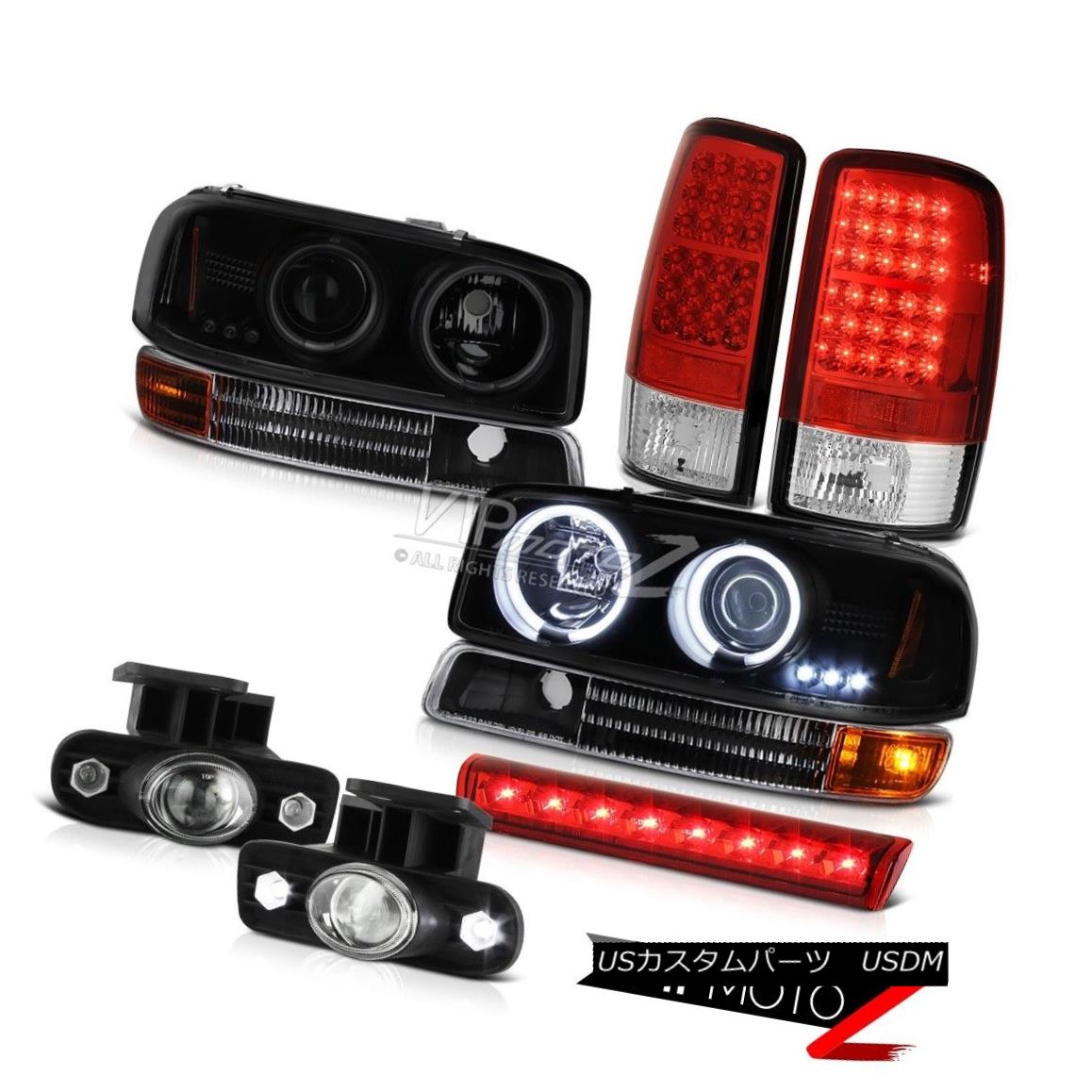 ヘッドライト Bright LED Tail Light Fog Lamps Red Third Brake 00-06 Yukon CCFL Halo Headlights ブ..