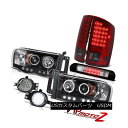 ヘッドライト LED DRL Headlamps Dark Red Tail Lights Fog Kit Roof 3rd Cargo 02-05 Ram S...